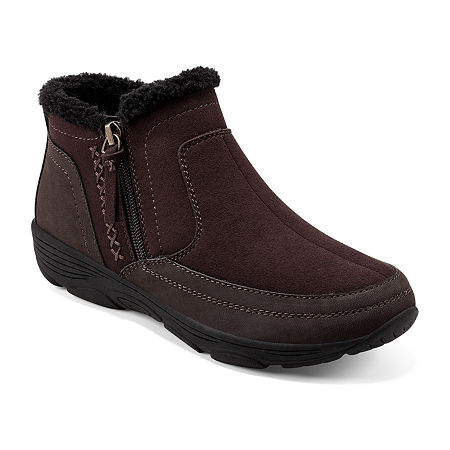 Easy Spirit Womens Verry2 Flat Heel Winter Boots, 6 Wide, Brown
