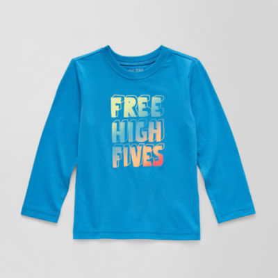 Okie Dokie Toddler & Little Boys Crew Neck Long Sleeve Graphic T-Shirt