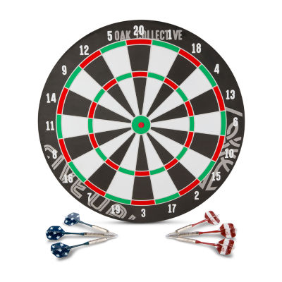 Five Oak 7pc. Double-Sided Dart Board Set