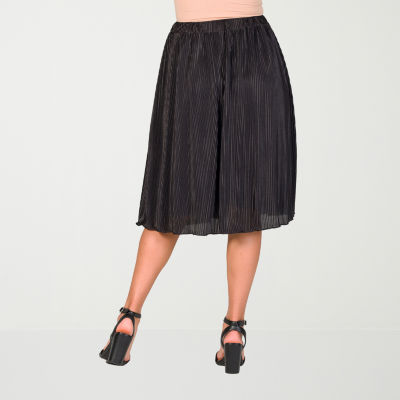 24seven Comfort Apparel Womens Midi Pleated Skirt