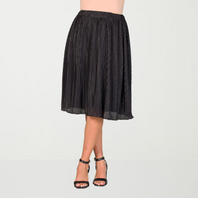 24seven Comfort Apparel Womens Midi Pleated Skirt