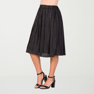 24seven Comfort Apparel Womens Midi Pleated Skirt