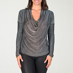 売れ筋商品|||ニューヨークコレクション カットソー トップス レディース Women's Missy Long Sleeve Overlapping Cowl Neck Top Maroon Women's Long Sleeve Cozy Cowl Neck Top - A New Day Burgundy