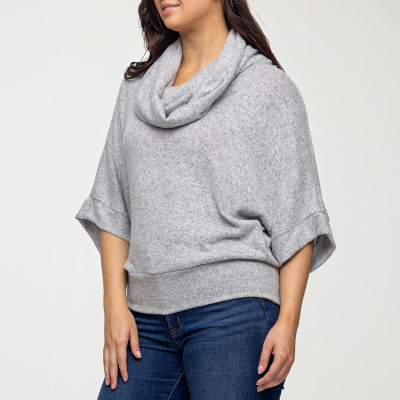 24seven Comfort Apparel Womens Cowl Neck Long Sleeve Blouse