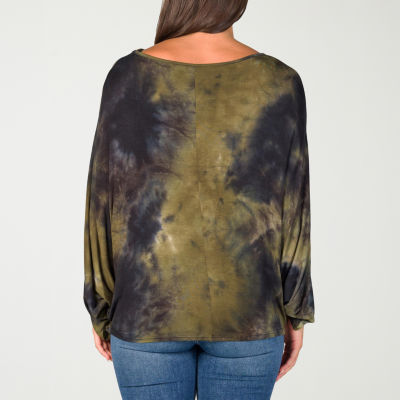 24seven Comfort Apparel Womens Scoop Neck Long Sleeve Blouse