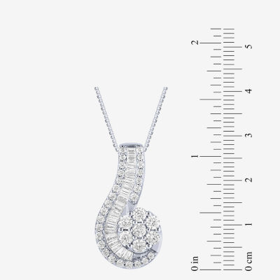 Diamond Blossom (G / Si2) Womens / CT. T.W. Lab Grown White 10K Gold Round Pendant Necklace