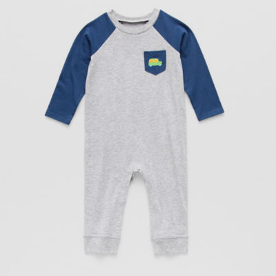 Okie Dokie Baby Boys Round Neck Long Sleeve Jumpsuit