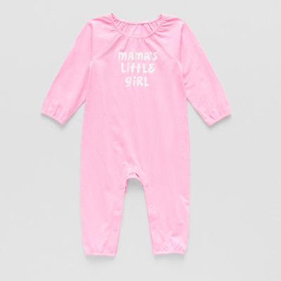 Okie Dokie Baby Girls Round Neck Long Sleeve Jumpsuit