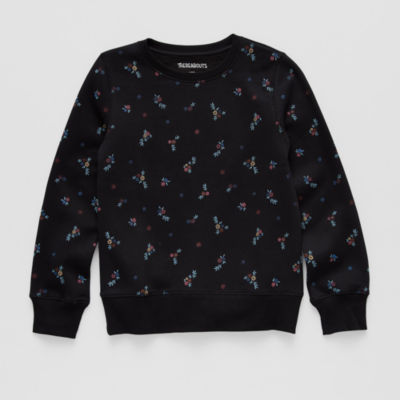 Thereabouts Little & Big Kid Girls Round Neck Fleece Long Sleeve Sweatshirt