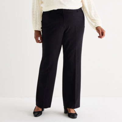 Liz Claiborne Emma Ponte Womens Plus Flare Mid Rise Pull-On Pant