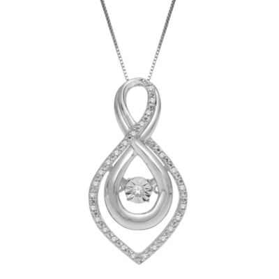 Love in Motion™ 1/10 CT. T.W. Diamond Sterling Silver Teardrop Pendant Necklace