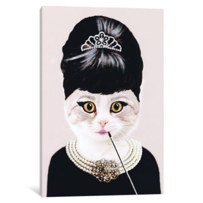 Audrey Hepburn Cat by Coco de Paris Canvas Print