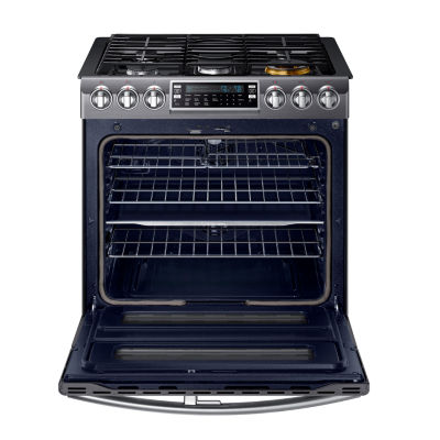 Samsung 5.8 cu. ft. Smart Wi-Fi Enabled Flex Duo™ With Dual Door Slide-In Double Oven Gas Range