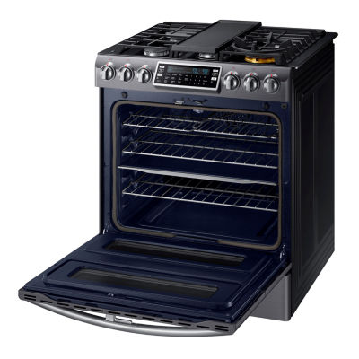 Samsung 5.8 cu. ft. Smart Wi-Fi Enabled Flex Duo™ With Dual Door Slide-In Double Oven Gas Range