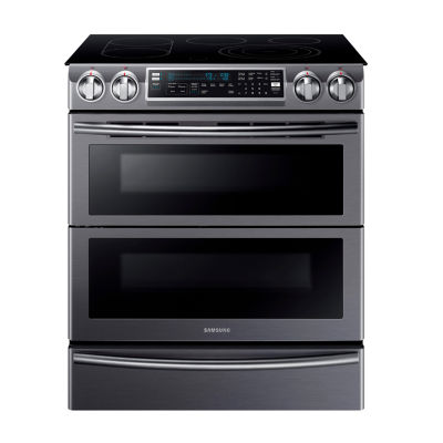 Samsung 5.8 cu. ft. Smart Wi-Fi Enabled Flex Duo™ With Dual Door Slide-In Double Oven Electric Range