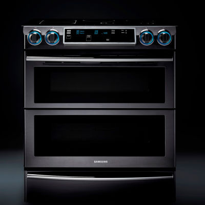 Samsung 5.8 cu. ft. Smart Wi-Fi Enabled Flex Duo™ With Dual Door Slide-In Double Oven Electric Range