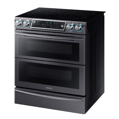 Samsung 5.8 cu. ft. Smart Wi-Fi Enabled Flex Duo™ With Dual Door Slide-In Double Oven Electric Range