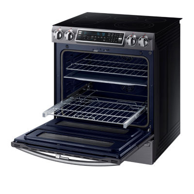 Samsung 5.8 cu. ft. Smart Wi-Fi Enabled Flex Duo™ With Dual Door Slide-In Double Oven Electric Range