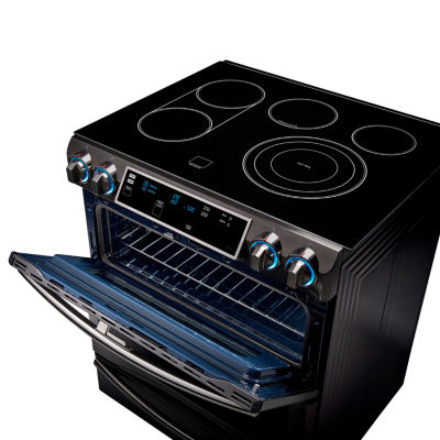 Samsung 5.8 cu. ft. Smart Wi-Fi Enabled Flex Duo™ With Dual Door Slide-In Double Oven Electric Range