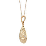 Womens 14K Gold Pear Pendant Necklace