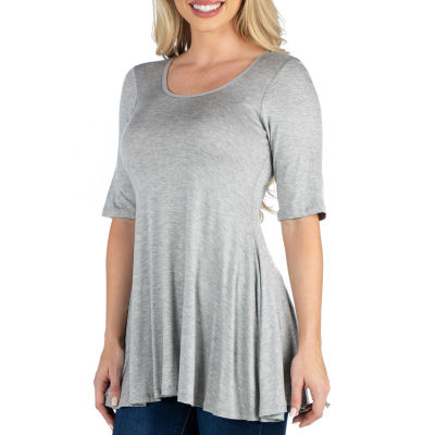 24/7 Comfort Apparel Short Sleeve Swing Tunic Top