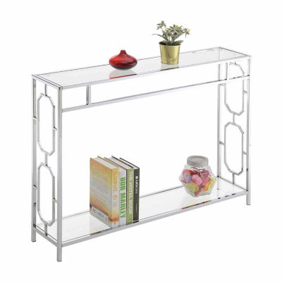 Convenience Concepts Omega Glass Top Glass Console Table