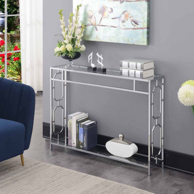 Convenience Concepts Omega Glass Top Glass Console Table