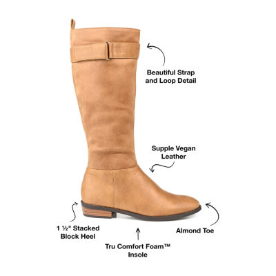 Journee Collection Womens Lelanni Wide Calf Stacked Heel Riding Boots