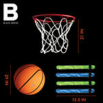 Black Series Night Glow Basketball Set LED Light-Up Ball Net and Wristbands