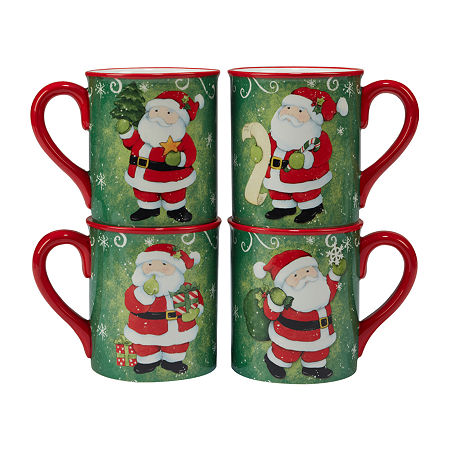 Certified International Holiday Magic Santa 4-pc. Mug Set, One Size, Multiple Colors