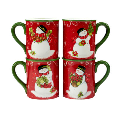 Certified International Holiday Magic Gingerbread 16 oz. Mugs, Set of 4, 4  Count (Pack of 1), Multicolor