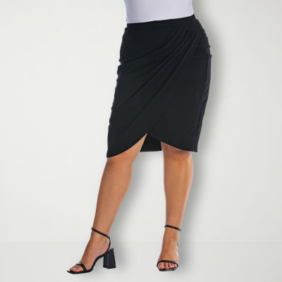 24seven Comfort Apparel Midi Womens Mid Rise Maxi Skirt