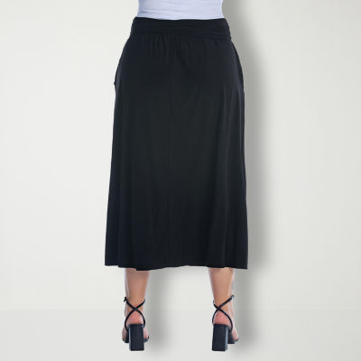 24seven Comfort Apparel Womens Mid Rise Maxi Skirt - Plus