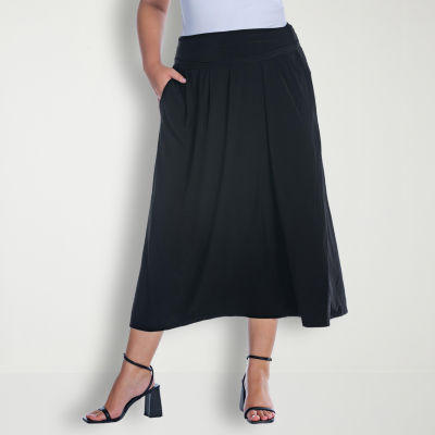 24seven Comfort Apparel Womens Mid Rise Maxi Skirt - Plus