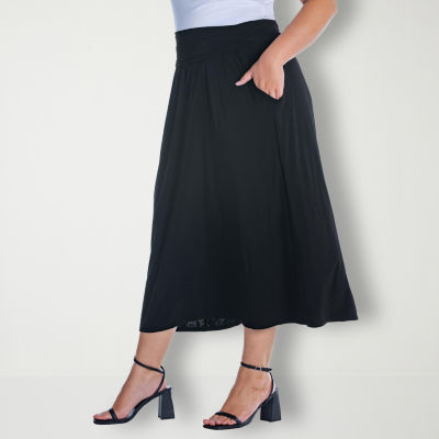 24seven Comfort Apparel Womens Mid Rise Maxi Skirt - Plus