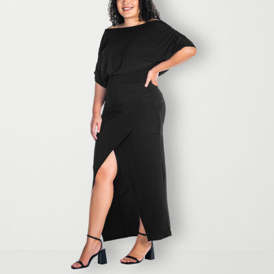 24seven Comfort Apparel Short Sleeve Maxi Dress