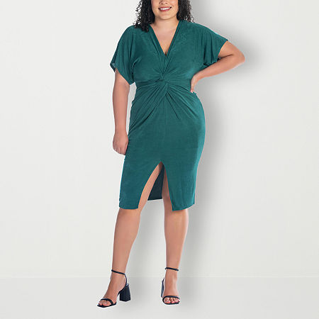 24seven Comfort Apparel Womens Sleeveless Bodycon Dress Plus
