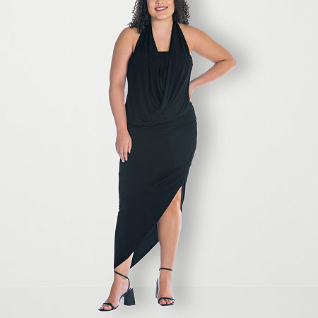 24seven Comfort Apparel Womens Sleeveless Midi Bodycon Dress Plus
