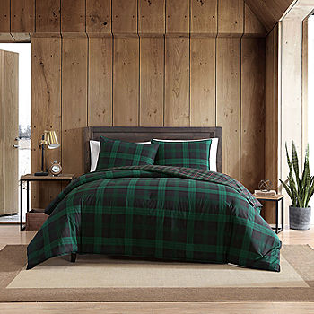 Eddie Bauer Full/Queen Woodland Tartan Comforter Set Green