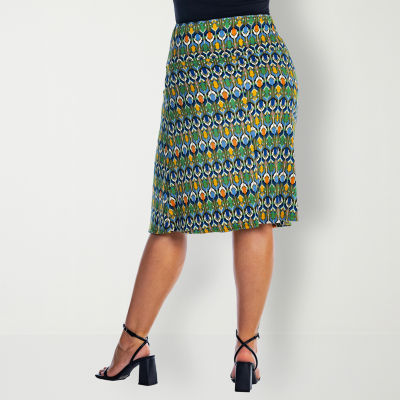 Plus size clearance khaki skirt jcpenney