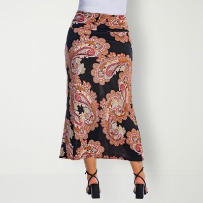 24seven Comfort Apparel Womens Mid Rise Maxi Skirt - Plus