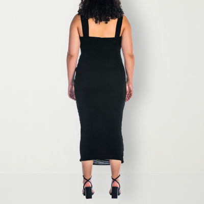 24seven Comfort Apparel Plus Sleeveless Midi Bodycon Dress