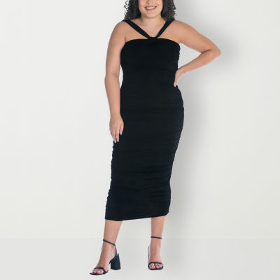 24seven Comfort Apparel Plus Ruched Dress