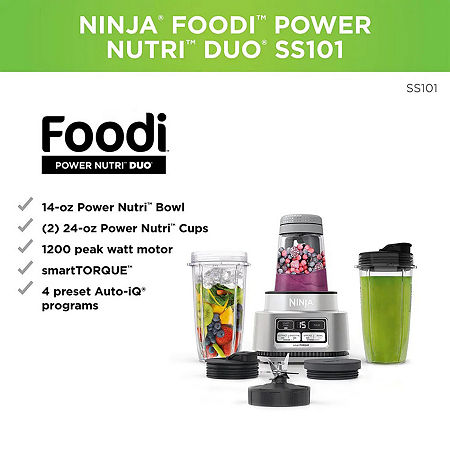 Ninja Foodi Power Nutri Duo Smoothie Bowl Maker And Personal Blender, One Size, Silver