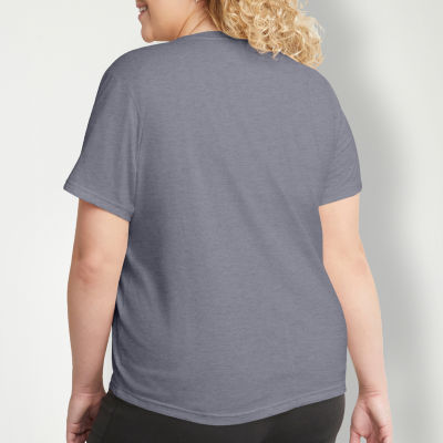 Hanes Womens Crew Neck Short Sleeve T-Shirt Plus