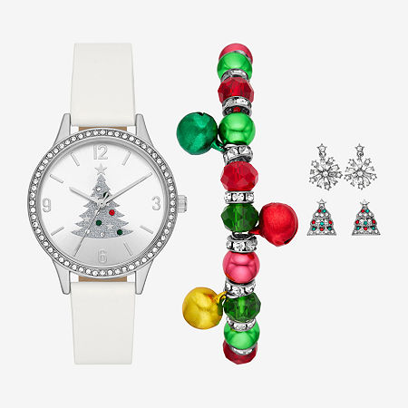 Womens Crystal Accent White 6-pc. Watch Boxed Set Fmdjps211, One Size