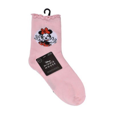 Womens 2 Pair Minnie Mouse Crew Socks