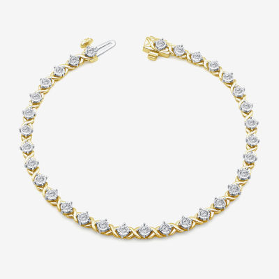 (I1/ I) 1 CT. T.W. Lab Grown White Diamond 10K Gold 7.25 Inch Tennis Bracelet