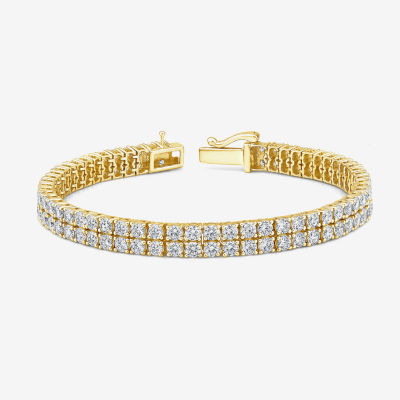 (H / Si2) 11 Ct.T.W. Lab Grown White Diamond 10K Gold 8 Inch Tennis Bracelet