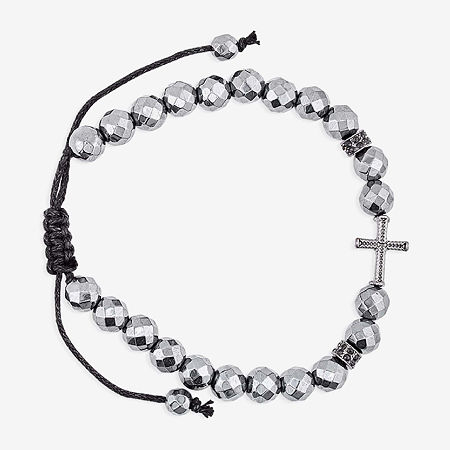 Mens 2-pc. Black Glass Stainless Steel Bracelet Set, One Size